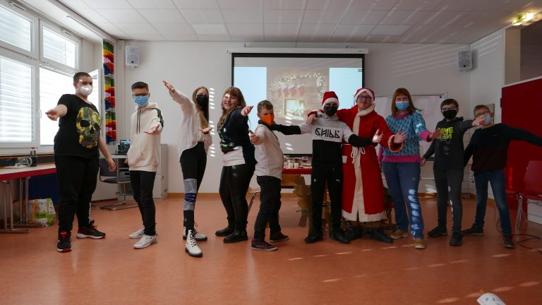 Theater- Schüler bei der Aufführung